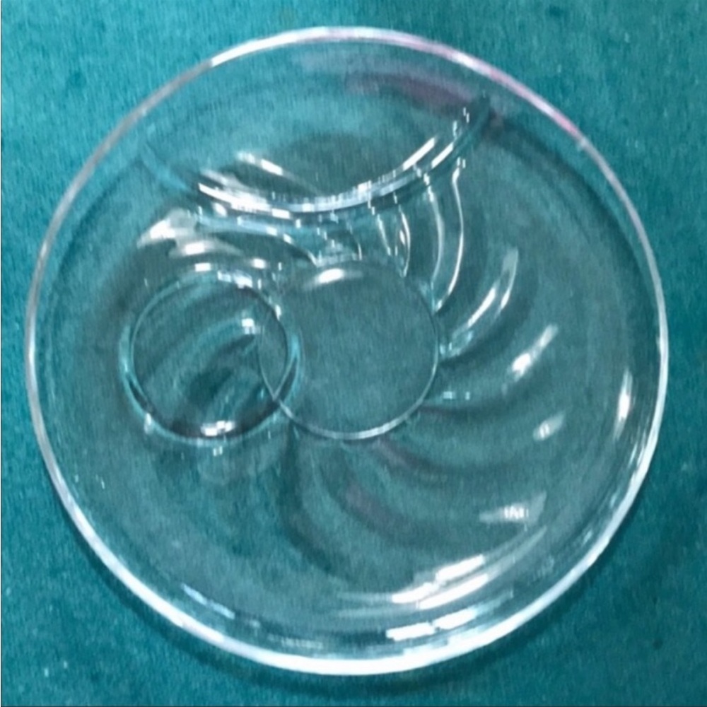 Federal Clear Glass Swirl Sandwich Luncheon Snack Plate Vintage